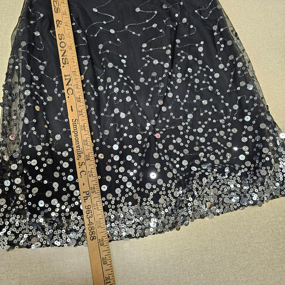 Vintage Trixxi Womens Sequin Dress Size 13 Sweetheart Neck Y2K Whimsigoth HOCO - Picture 4 of 7